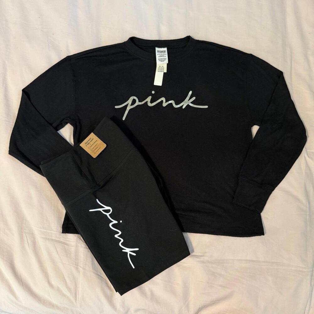PINK Victoria's Secret Long sleeve and biker shorts set
